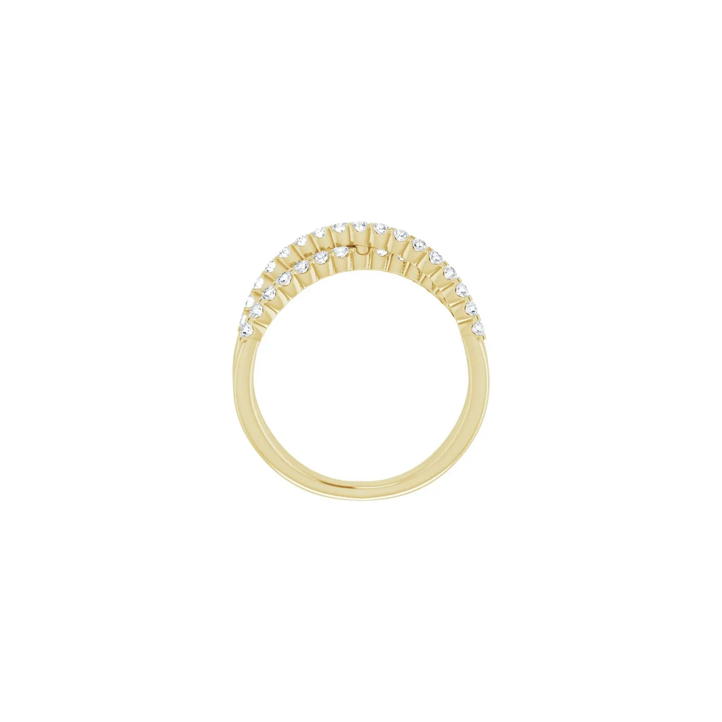 14K Yellow 1/2 CTW Natural Diamond Criss-Cross Ring