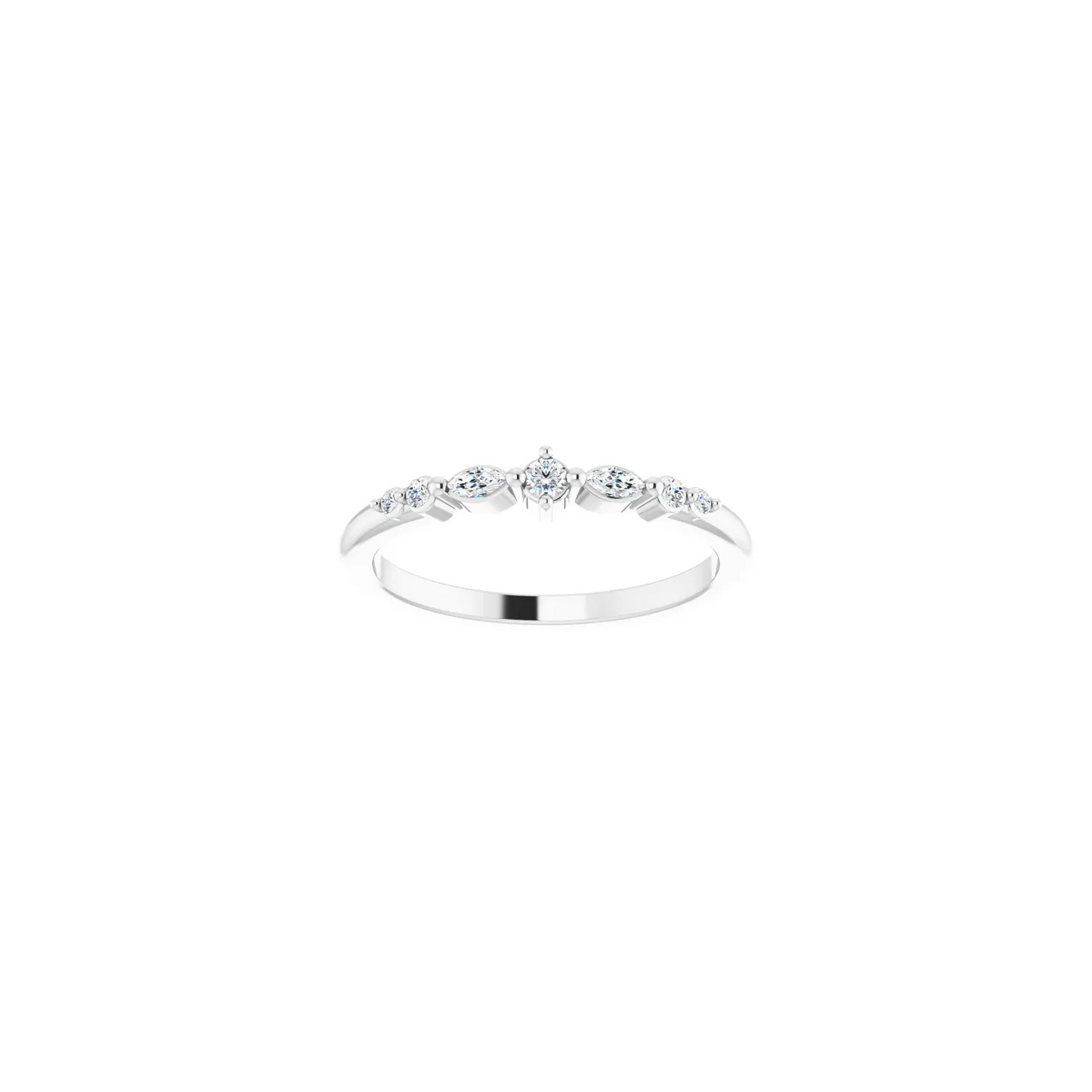 14K 1/8 CTW Natural Diamond Stackable Ring