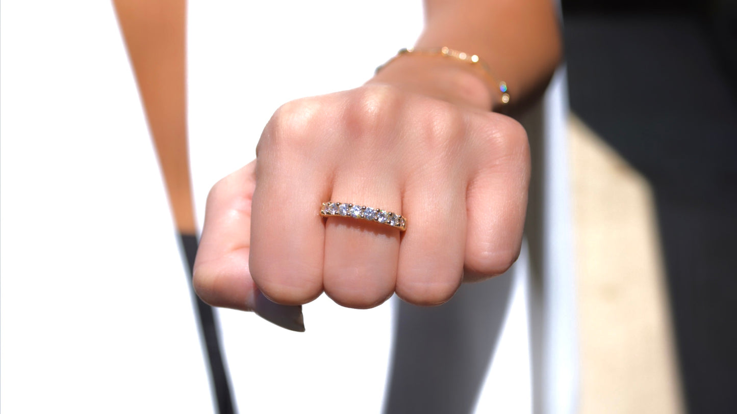14K Yellow 1 1/3 CTW Natural Diamond Reversible Eternity Band