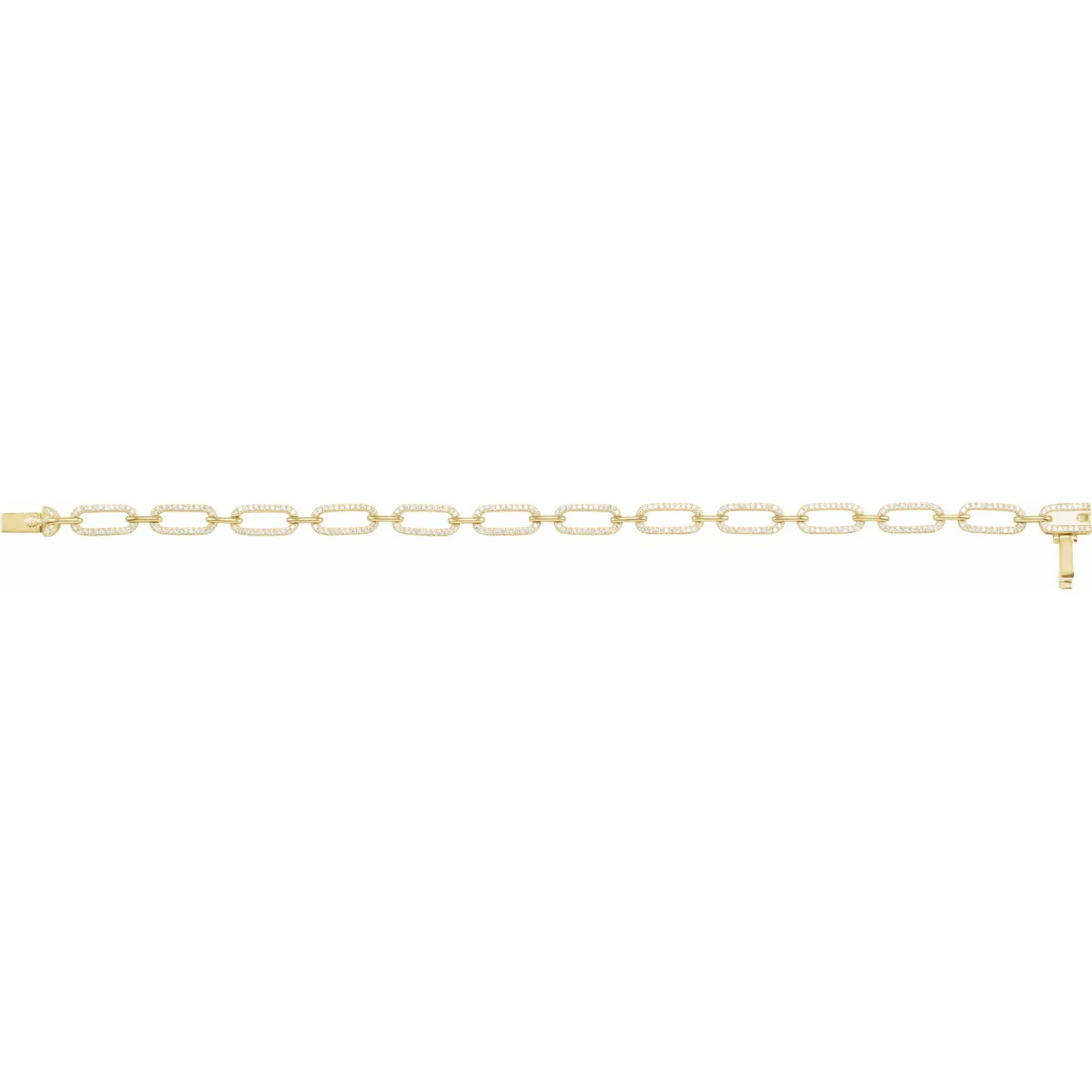14K Yellow 9/10 CTW Natural Diamond Link 7" Bracelet