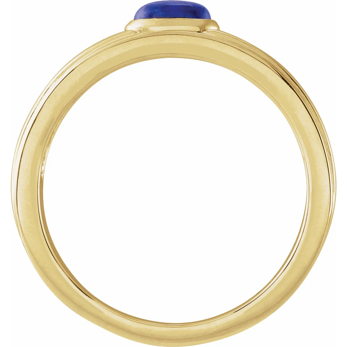 14K Yellow 5x3 mm Oval Natural Lapis Cabochon Ring