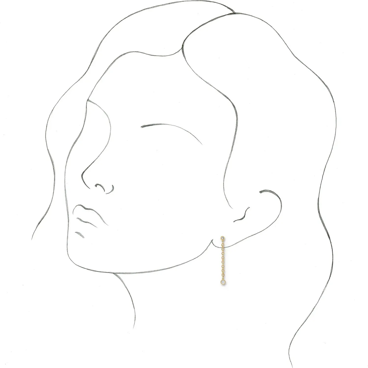 14K Yellow 1/5 CTW Natural Diamond Hinged Hoop Chain Earrings