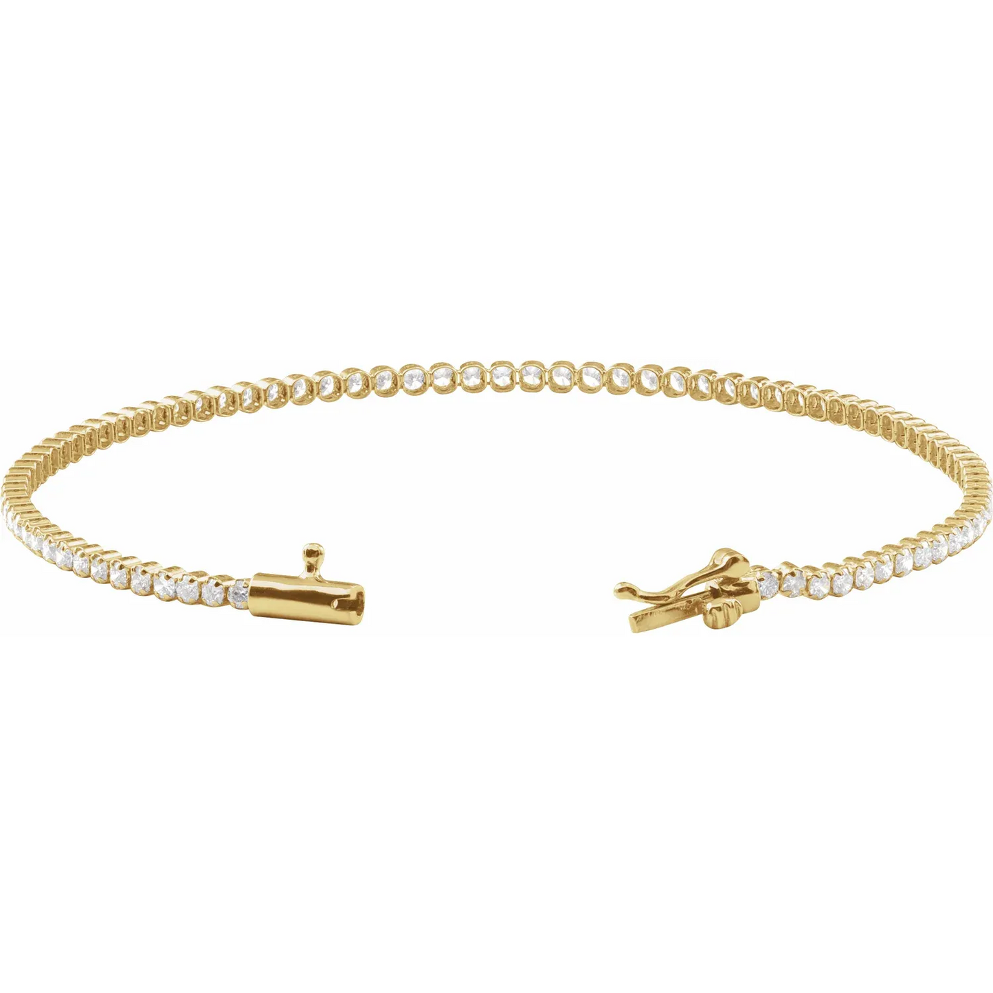 14K Yellow 1 5/8 CTW Natural Diamond Line 7" Bracelet
