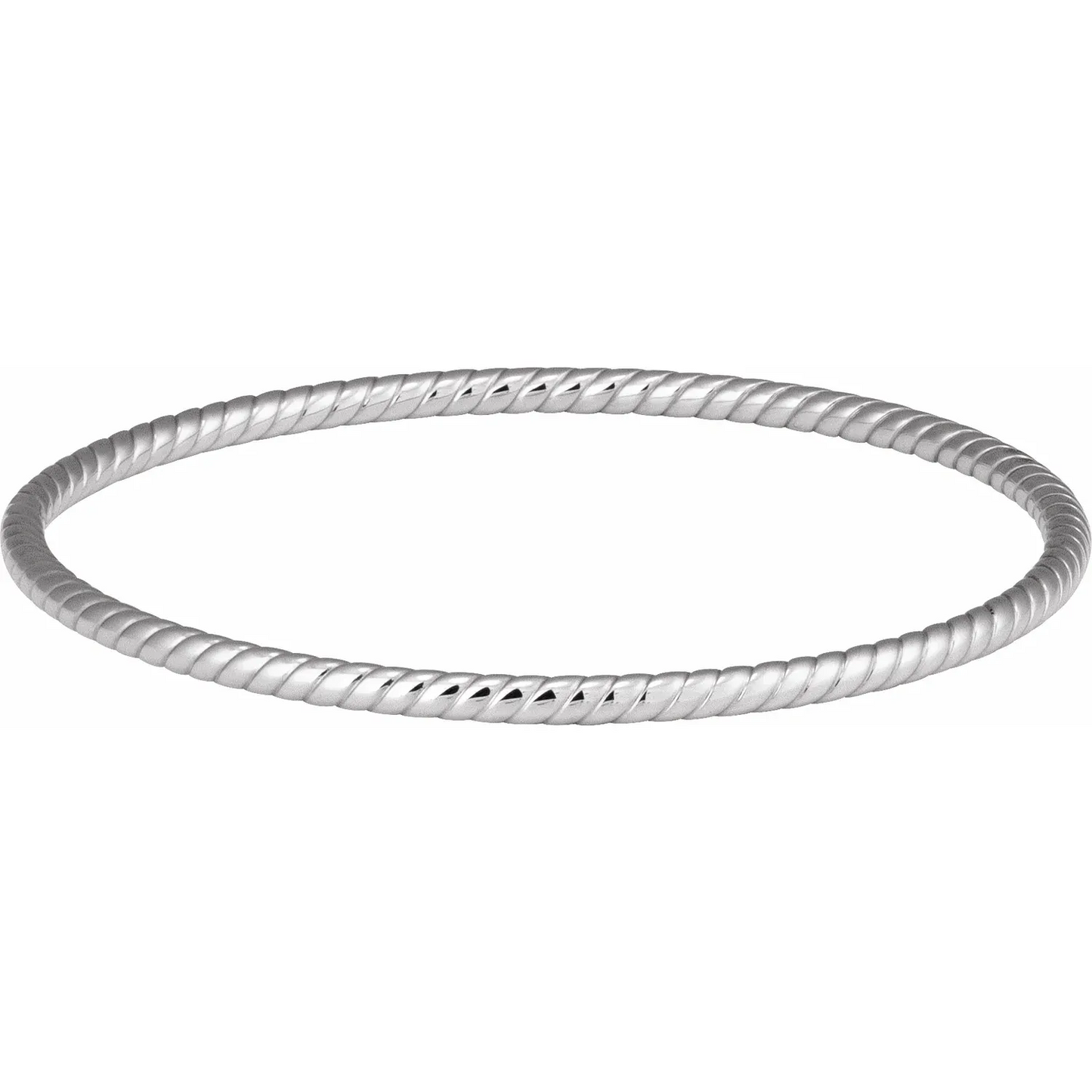 14K 3 mm Twisted Bangle 7 1/2" Bracelet