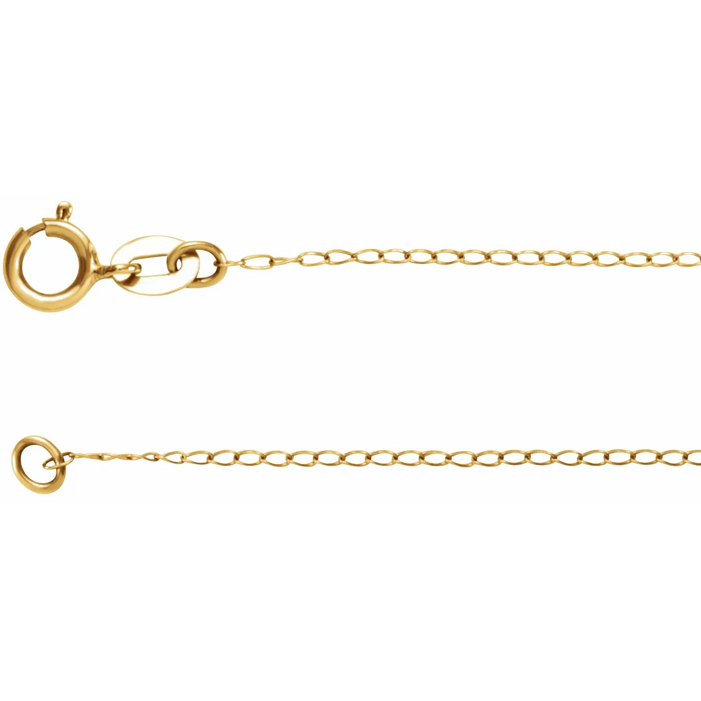 14K Yellow 1 mm Curb 18" Chain