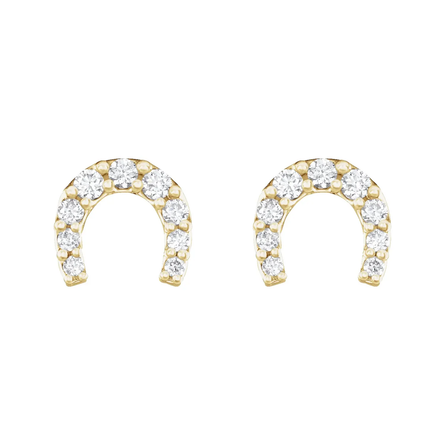 14K Yellow 1/6 CTW Natural Diamond Horseshoe Earrings