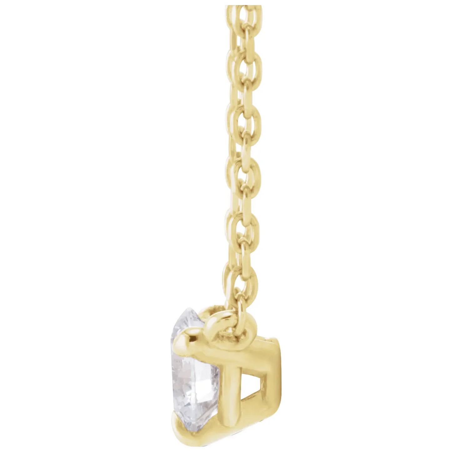 14K Yellow 1/5 CTW Natural Diamond Solitaire 16-18" Necklace