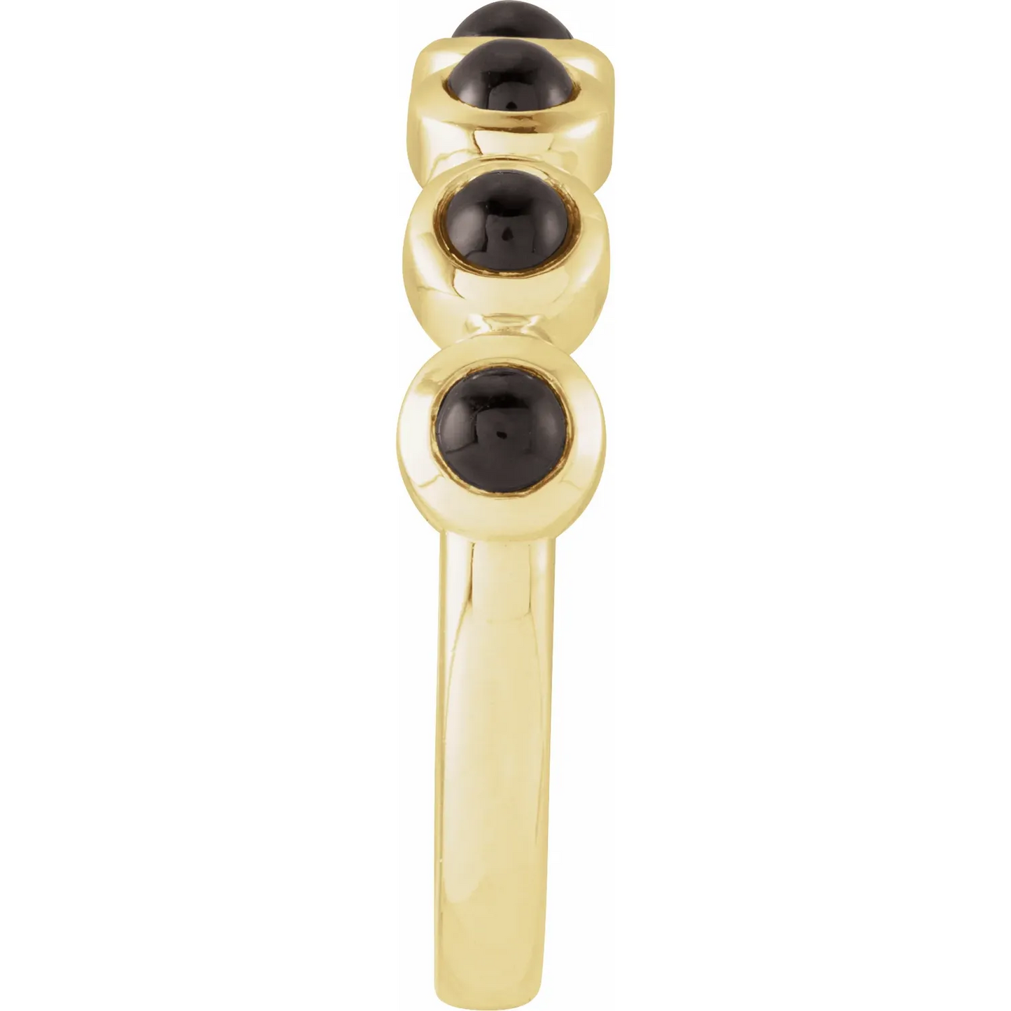 14K Yellow Cabochon Natural Onyx Stackable Ring