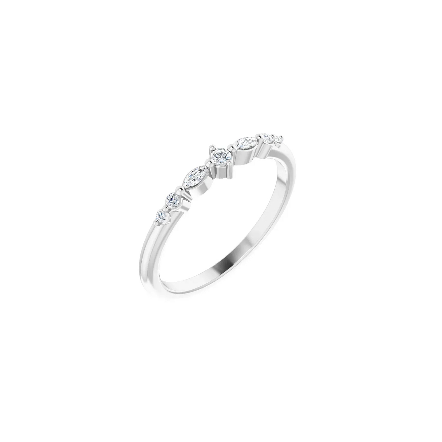 14K 1/8 CTW Natural Diamond Stackable Ring