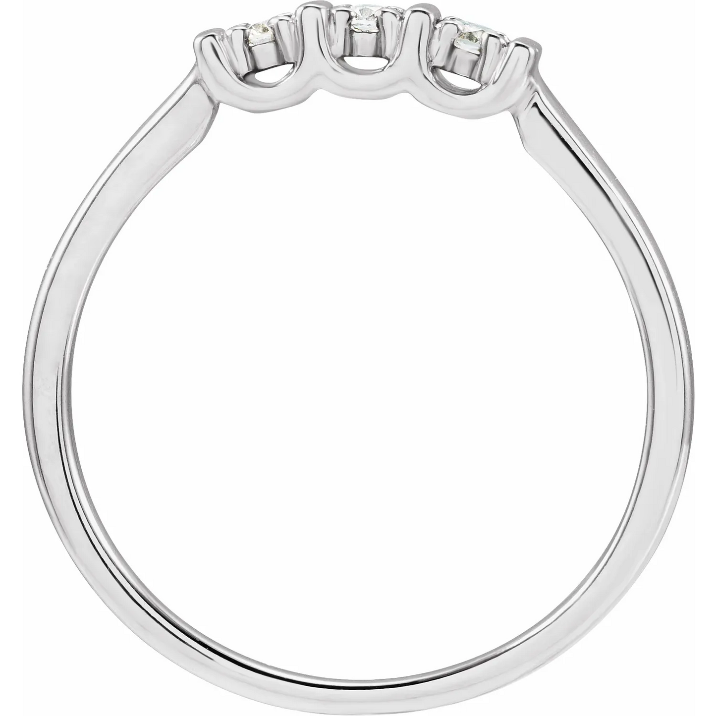 14K 1/6 CTW Natural Diamond Three-Stone Ring