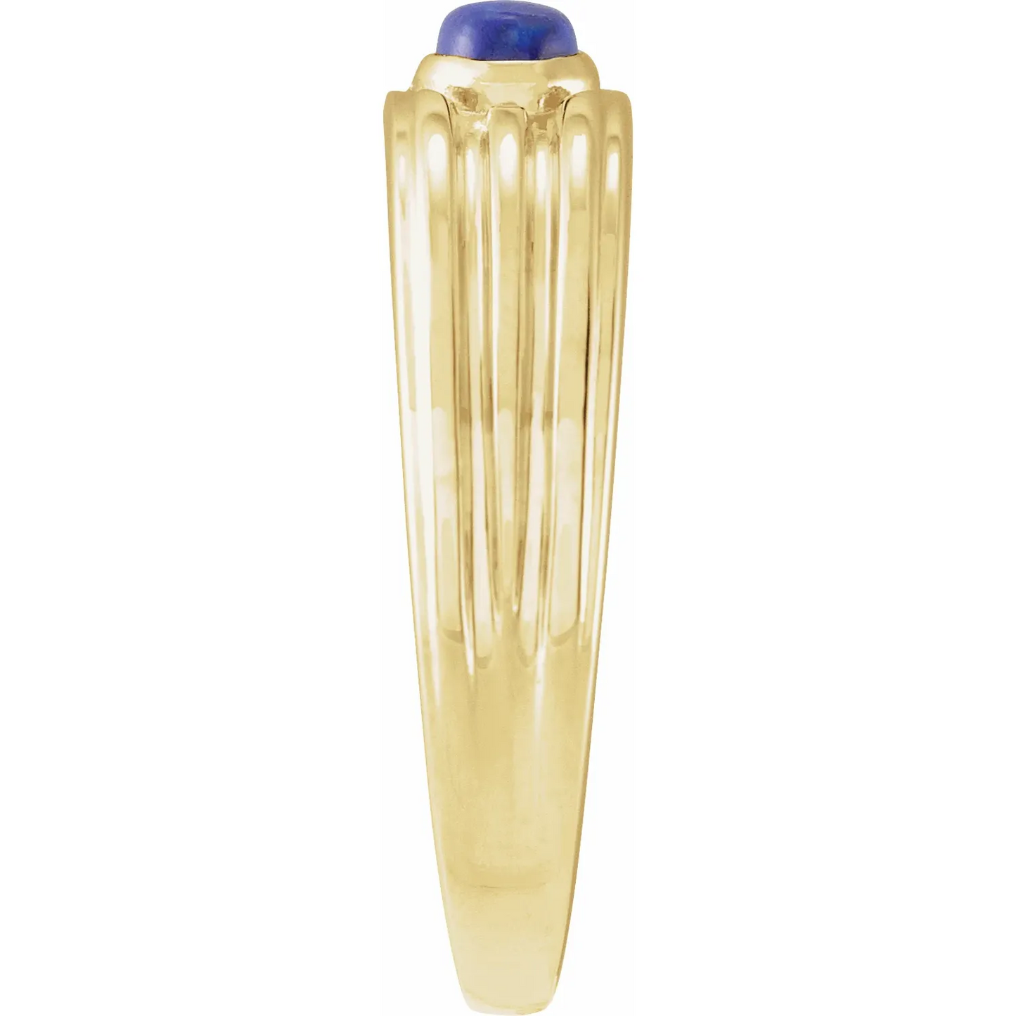 14K Yellow 5x3 mm Oval Natural Lapis Cabochon Ring
