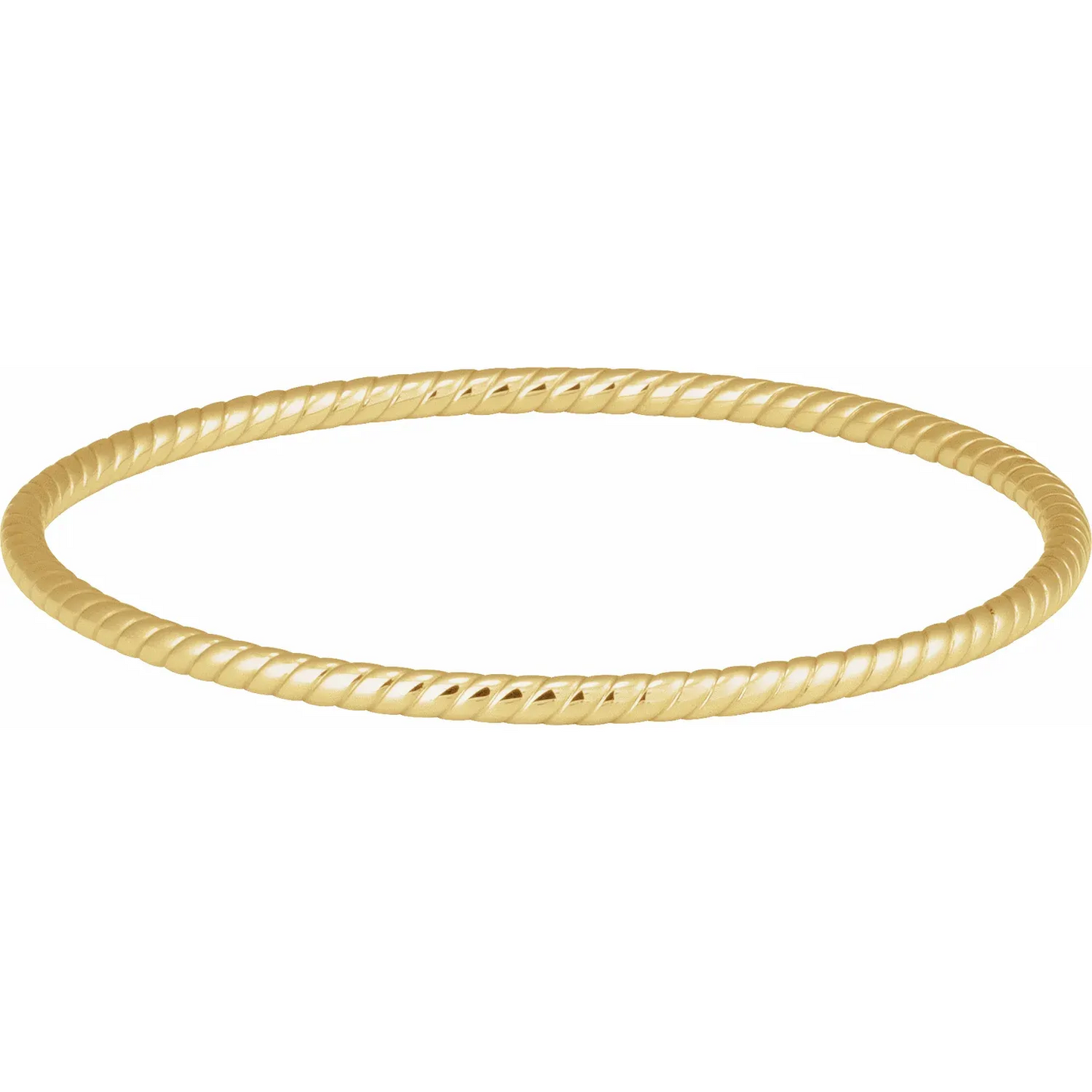 14K 3 mm Twisted Bangle 7 1/2" Bracelet