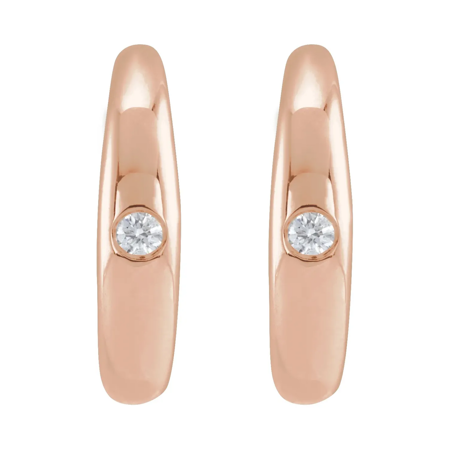 14K .03 CTW Natural Diamond 12 mm Hoop Earrings