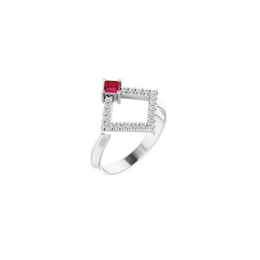 14K Natural & 1/5 CTW Natural Diamond Geometric Ring