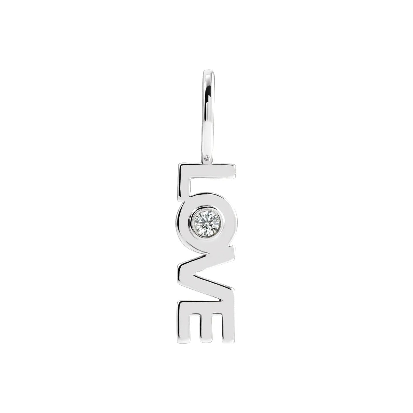 14K .03 CT Natural Diamond Love Charm