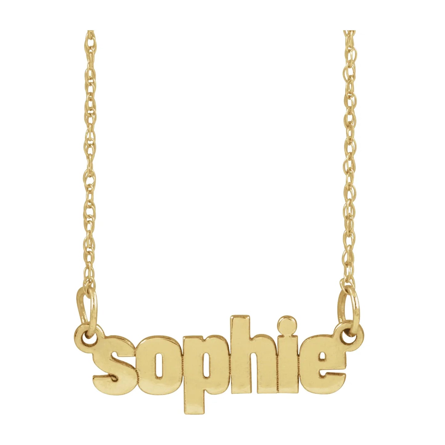 14K Block Nameplate 16-18" Necklace