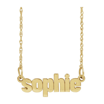14K Block Nameplate 16-18" Necklace