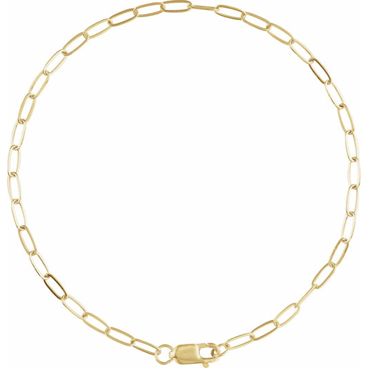 2.1mm Paperclip 7" Bracelet