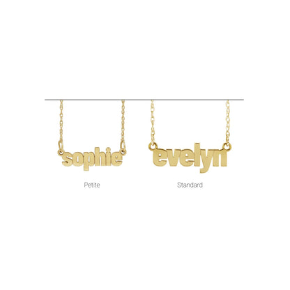 14K Block Nameplate 16-18" Necklace