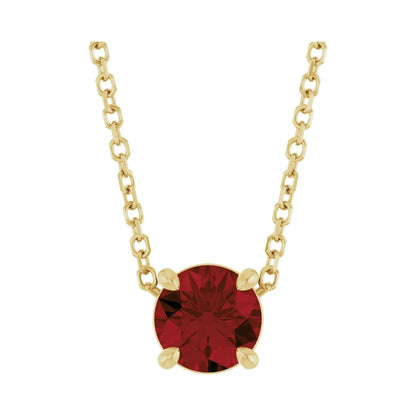 14K 5.5 mm Natural Mozambique Garnet 16-18" Necklace