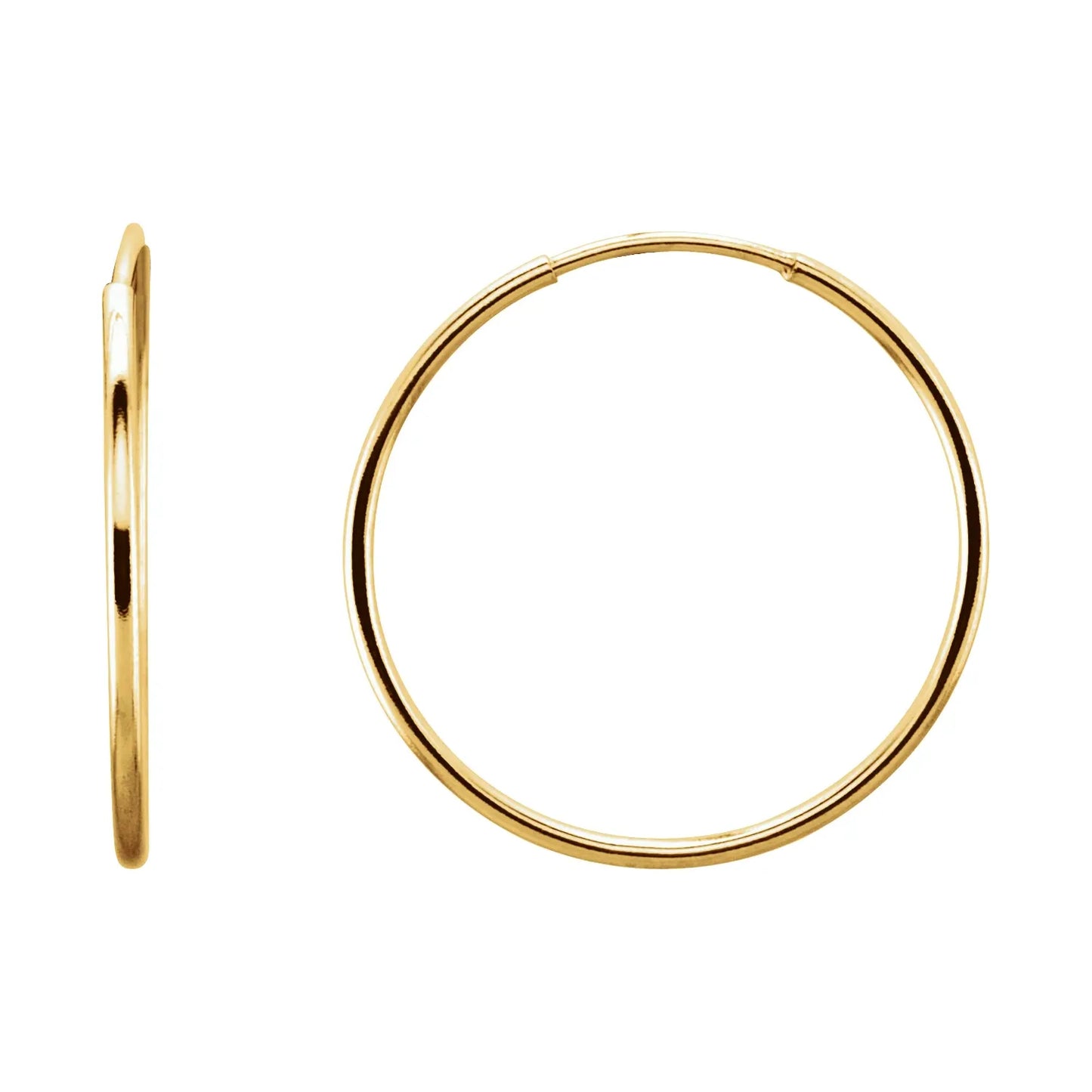 14K Endless Tube Hoop Earring