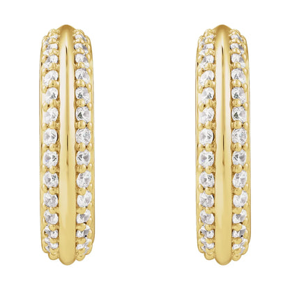 14K 5/8 CTW Natural Diamond Hoop Earrings