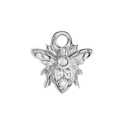 14K .02 CTW Natural Diamond Bee Dangle