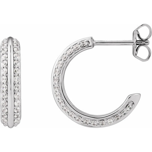 14K 5/8 CTW Natural Diamond Hoop Earrings