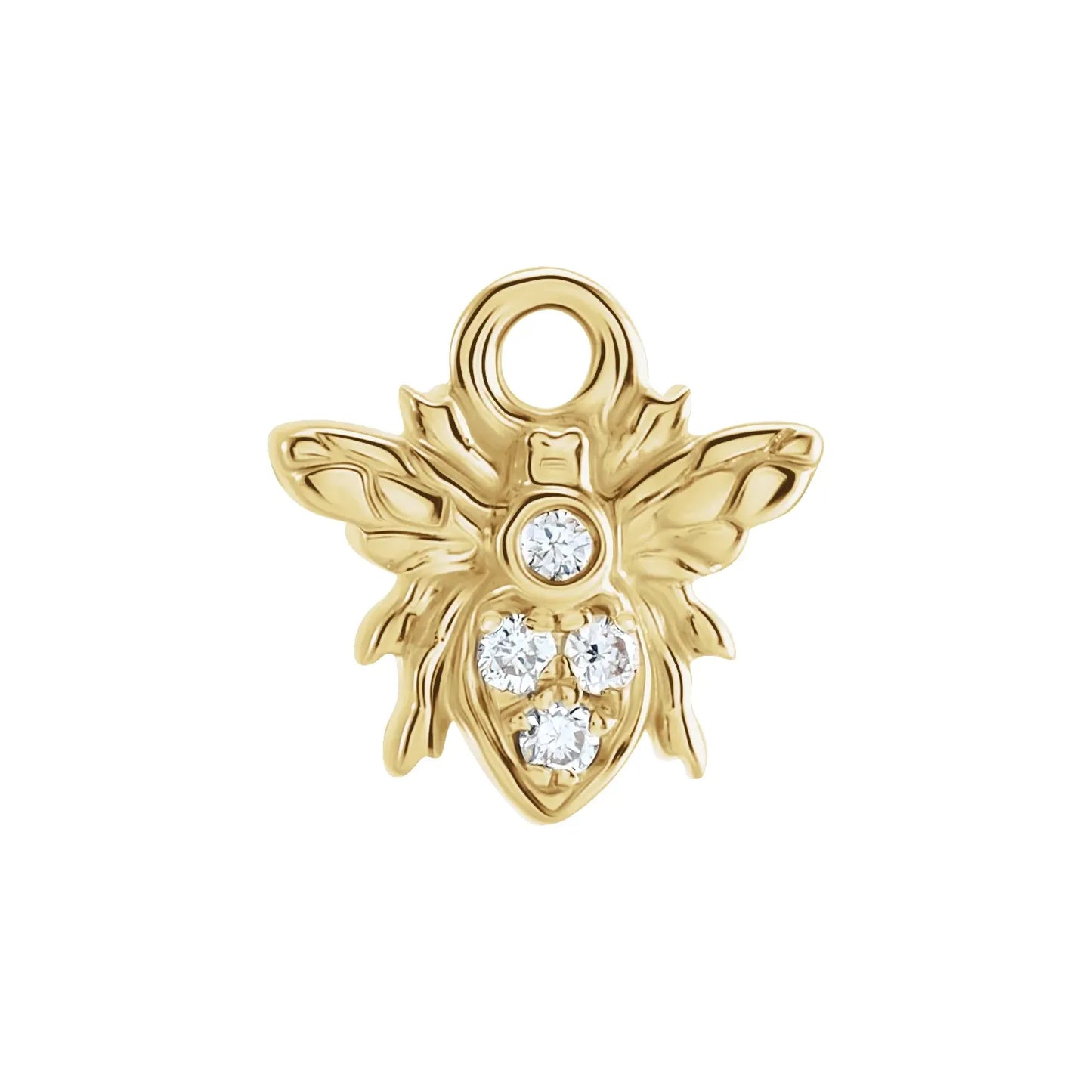 14K .02 CTW Natural Diamond Bee Dangle