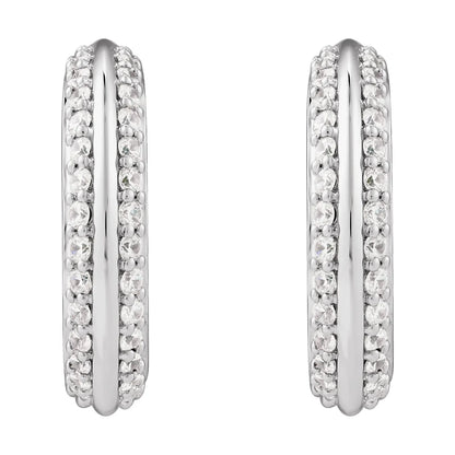 14K 5/8 CTW Natural Diamond Hoop Earrings