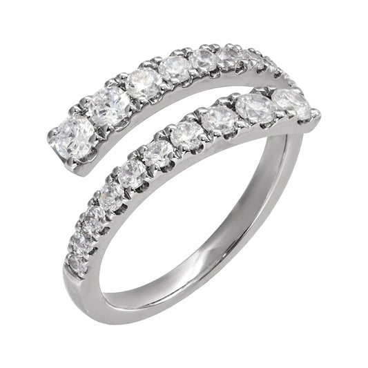 14K 9/10 CTW Lab-Grown Diamond Bypass Ring