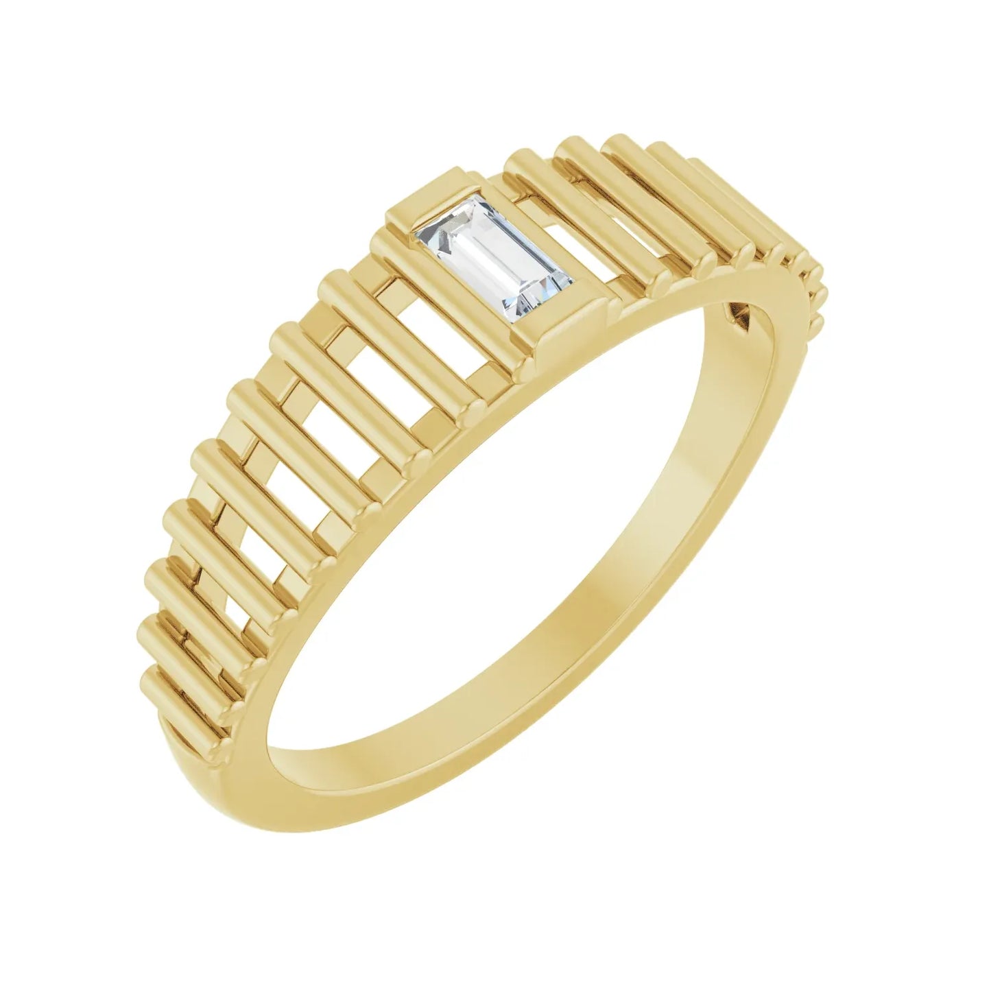 14K 1/10 CT Natural Diamond Solitaire Ring