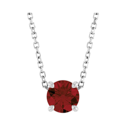 14K 5.5 mm Natural Mozambique Garnet 16-18" Necklace