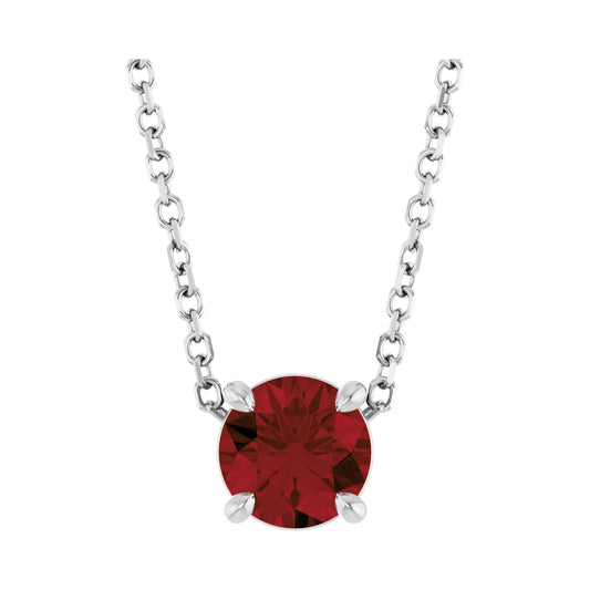 14K 5.5 mm Natural Mozambique Garnet 16-18" Necklace