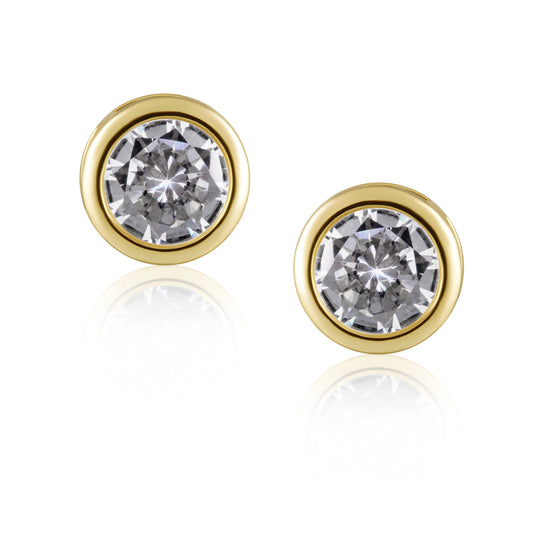 Alaina Bezel Studs: Gold