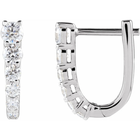 14K 1/2 CTW Diamond Hoop Earrings