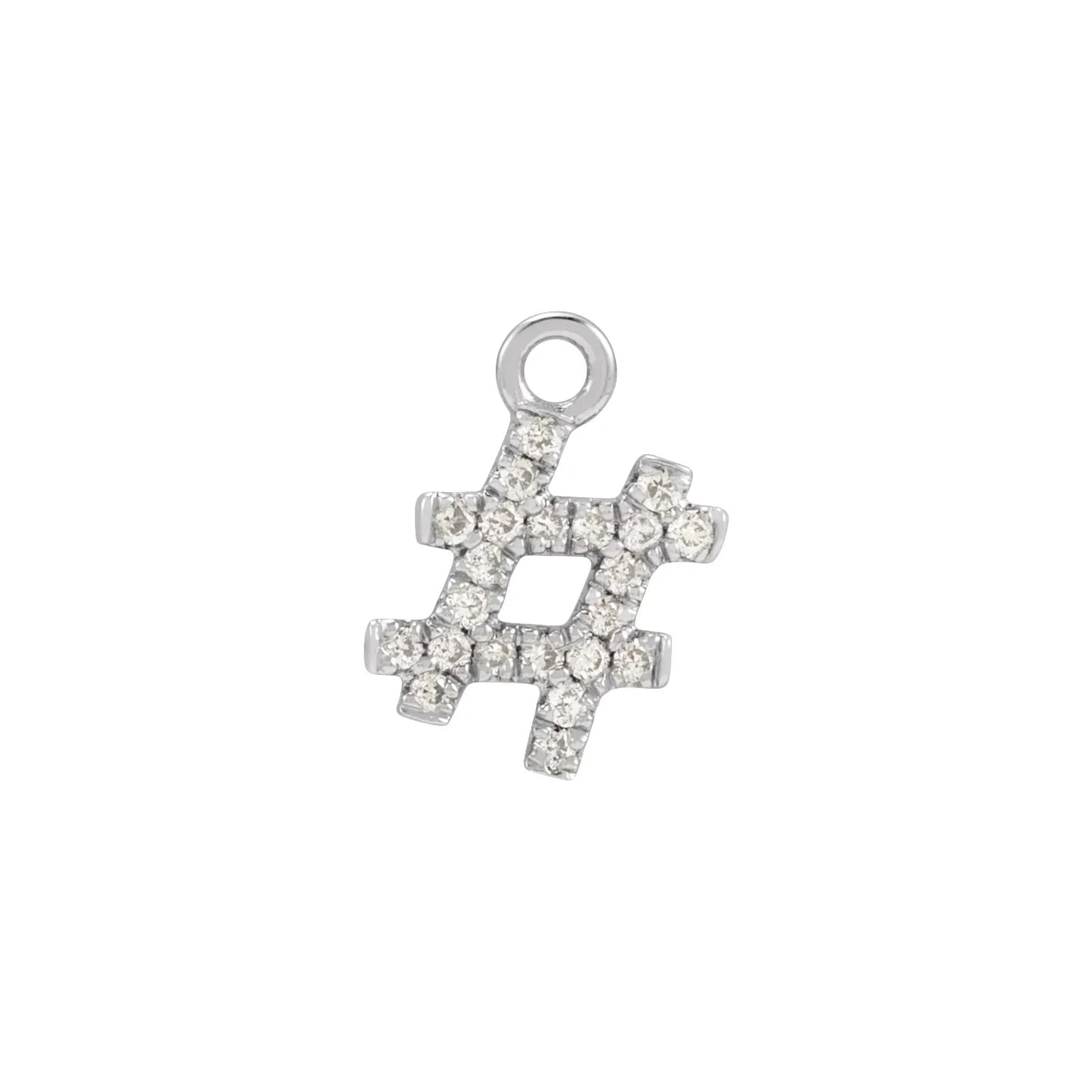 14K .06 CTW Natural Diamond Hashtag Dangle