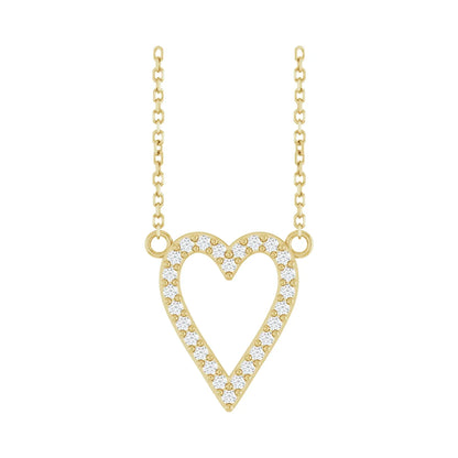 14K 1/6 CTW Natural Diamond Heart 18" Necklace