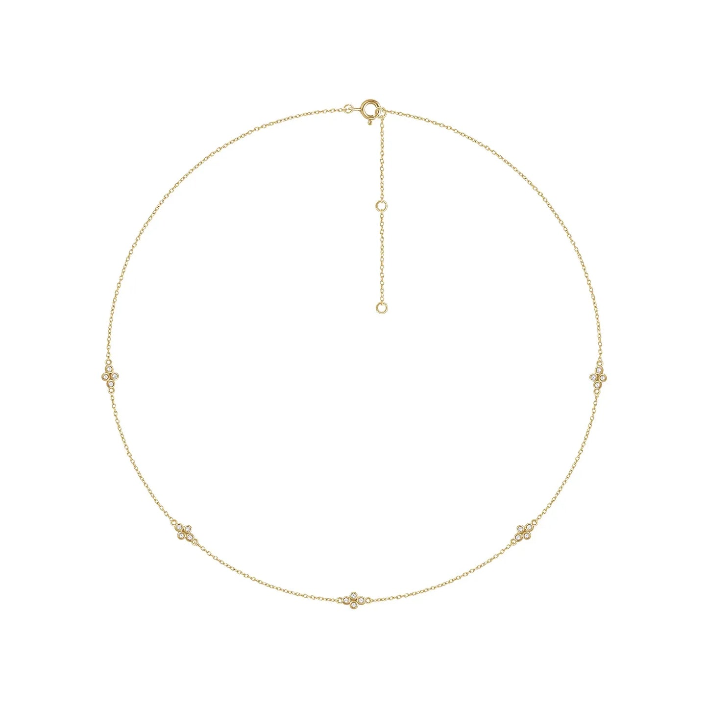 14K 1/6 CTW Natural Diamond 5-Station 16-18" Necklace
