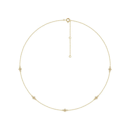 14K 1/6 CTW Natural Diamond 5-Station 16-18" Necklace