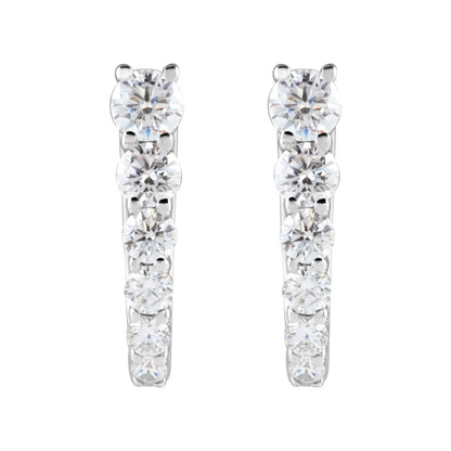 14K 1/2 CTW Diamond Hoop Earrings