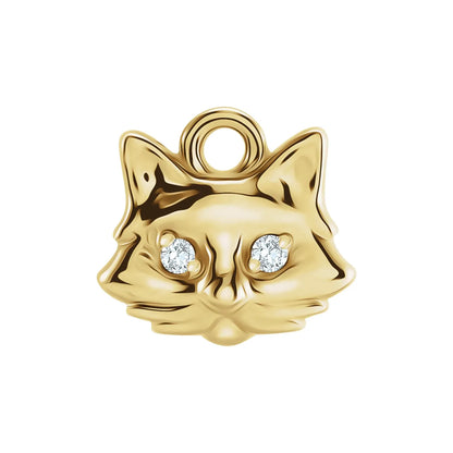 14K .01 CTW Natural Diamond Cat Dangle