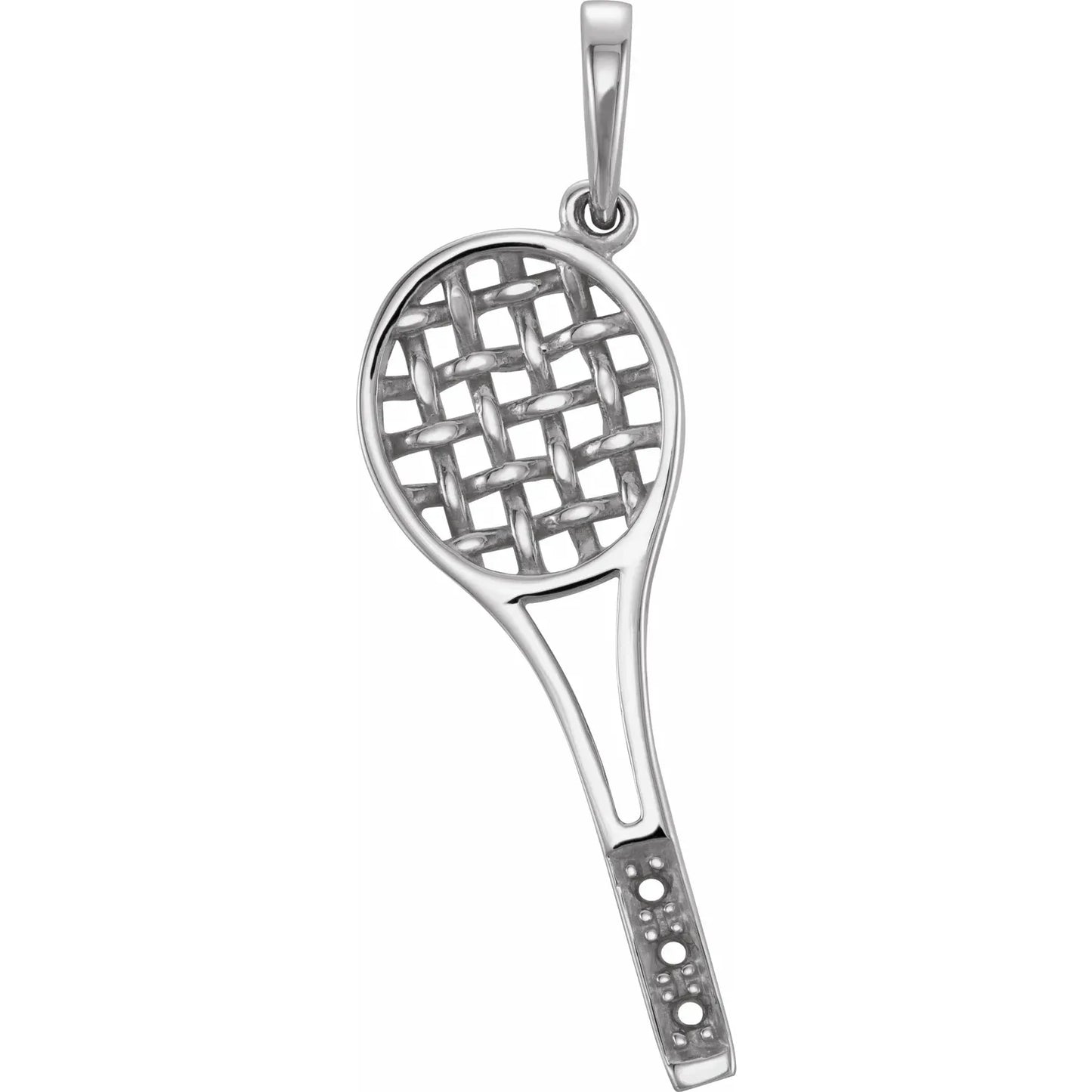 14K 1mm Round Tennis Racquet