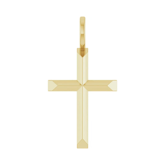14K Knife Edge Cross Pendant