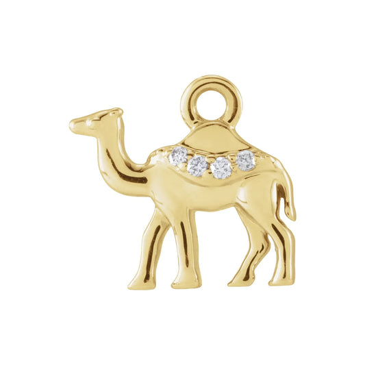 14K .015 CTW Natural Diamond Camel Dangle