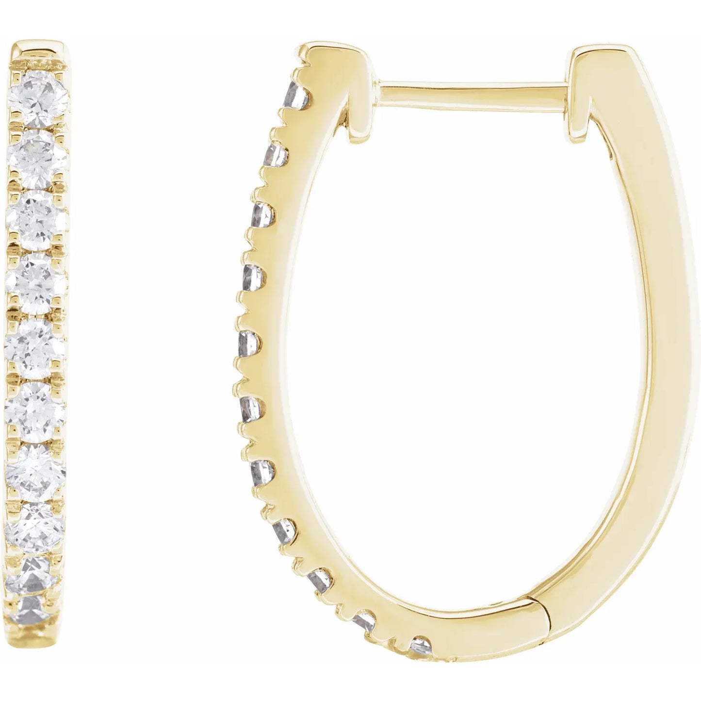 14K 3/4 CTW Lab-Grown Diamond Hoop Earrings