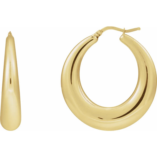 14K 37.2 mm Electroform Puffed Hoop Earrings