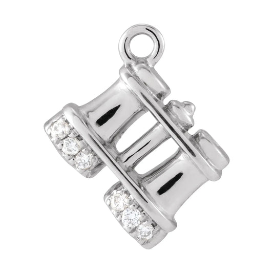14K .03 CTW Natural Diamond Binoculars Dangle