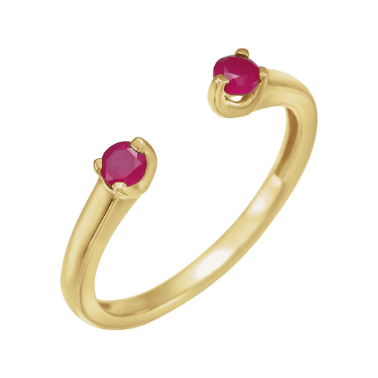 14K Natural Mozambique Garnet Negative Space Ring