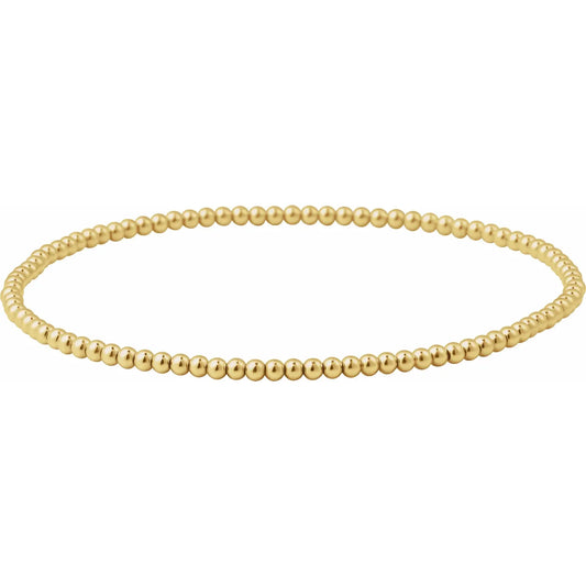 14K Yellow Gold-Filled Elastic Bead 6 1/2" Bracelet
